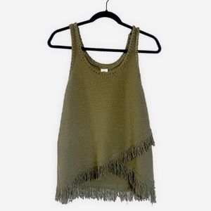 Anthropologie knit fringe tank top // Size: M